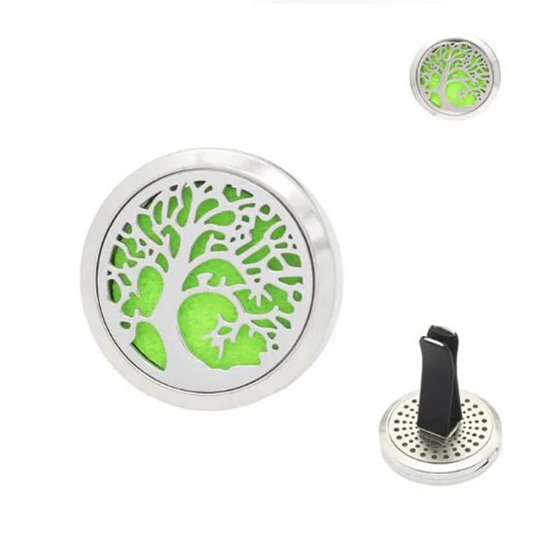 Family Tree Aromatherapy Essential Oil Diffuser Locket Car Vent Clip With Felt Refill Pads Locket Necklace