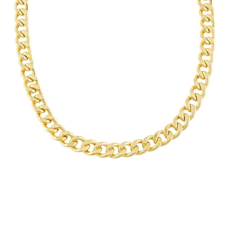 Wholesale Custom Cuban Link Hip Hop 14k 18k Gold Plated Miami Curb Link Chain Necklace Chain Necklace