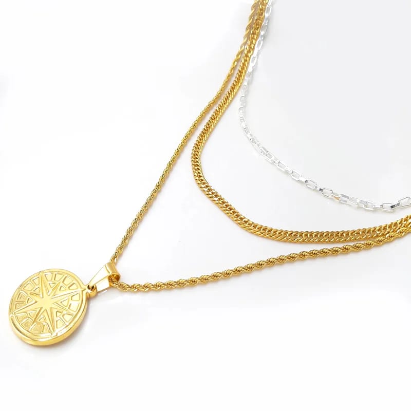 Wholesale Gold Plated Multilayer Cuban Link Chain Choker Necklace Chunky Cuban Rope Snake Cable Link Chain Sets Chain Necklace