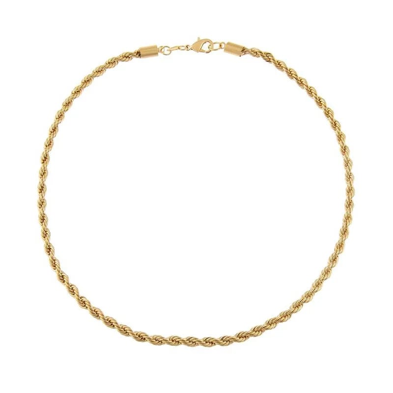Fashion Accessories Stainless Steel Rope Chain Necklace Gold Plated Twisted Rope Chain Necklace Chain Necklace