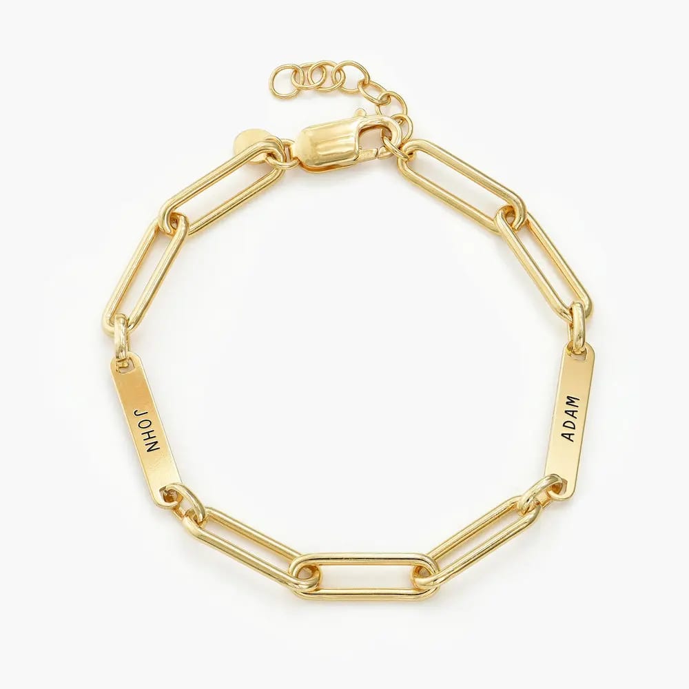 Stainless Steel 14k Gold Plated Paperclip Paper Link Paperclip Chain Bracelet Chain Necklace