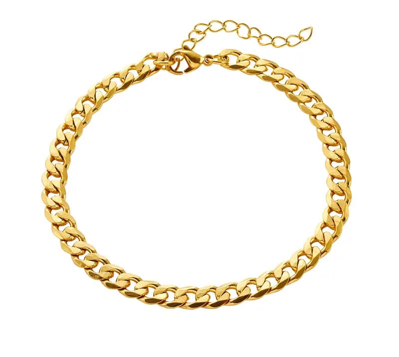 2020 Hot Summer Jewelry Stainless Steel Foot Bracelet Simple Cuban Link Chain Anklet Jewelry Chain Necklace