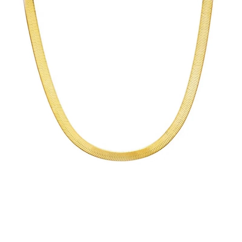 Fashion Hot Sell Stainless Steel Gold Chain Necklace Women Custom Paperclip Snake Cuban Link Chain Necklace Wholesale Chain Necklace