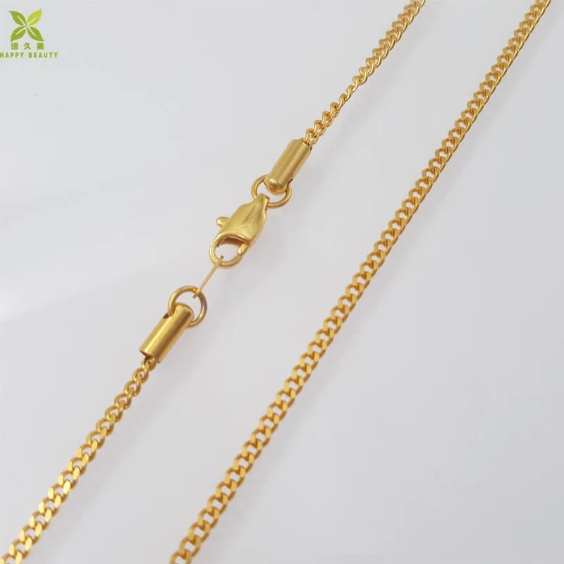 Stainless Steel Cuban Link Necklace Hip Hop 18k Gold Plated Miami Curb Cuban Link Chain Necklace Chain Necklace