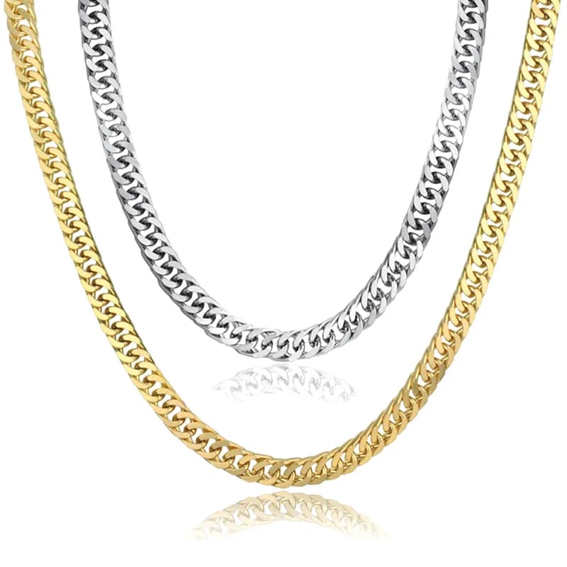 Hot Sale High Quality Men’s Jewelry Stainless Steel Gold Cuban Link Chain Necklace For Men Chain Necklace