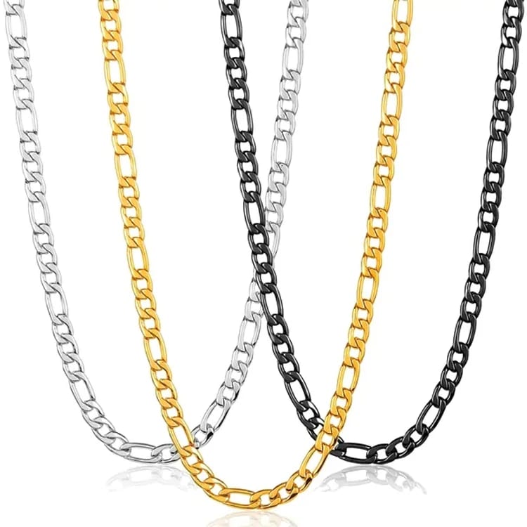 Hot Selling High Glossing Stainless Steel Figaro Chain Necklace Jewelry For Daily Wearing Chain Necklace