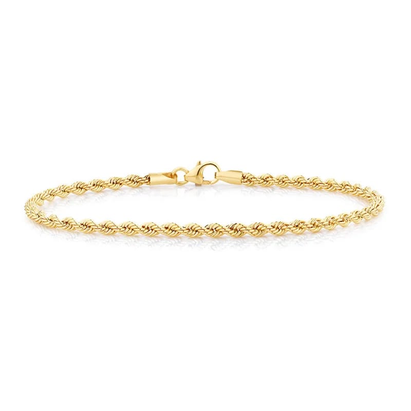 High Quality Stainless Steel Yellow Gold Twist Rope Bracelet For Women And Man Chain Necklace