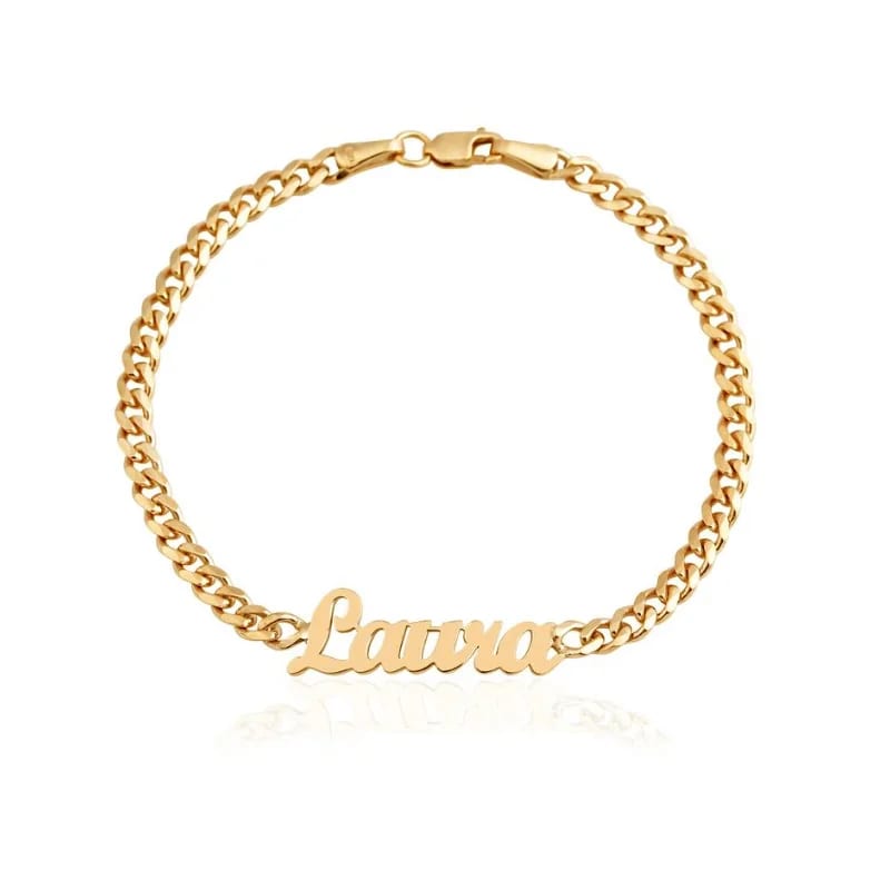 Personalized 18k Gold Plated Custom Cuban Chain Made Any Name Bracelet Chain Necklace