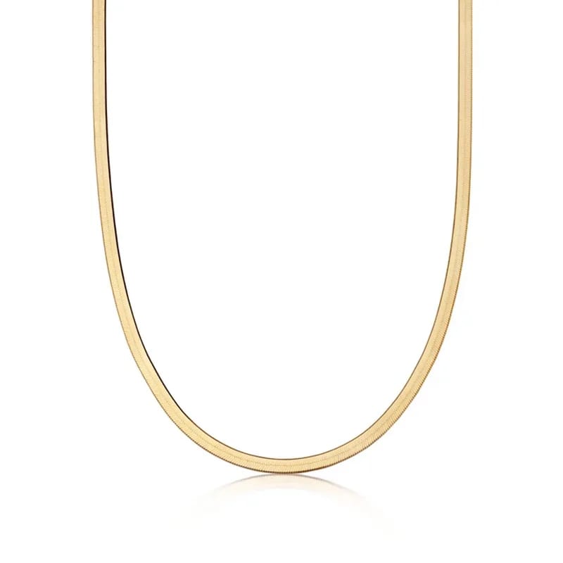 New Arrival Adjustable Blade Flat Snake Chain Stainless Steel Necklaces Women 18k Gold Plated Herringbone Chain Necklace Chain Necklace
