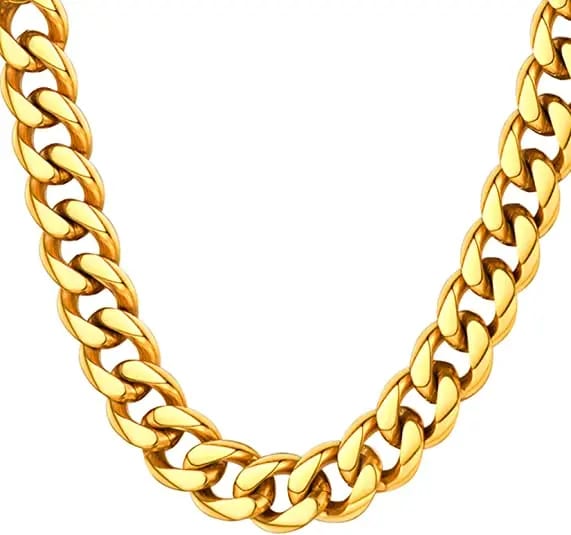 High Quality 18k Gold Plated Chunky Cuba Chain Necklace Mens Cuban Chain Necklaces Gift For Best Friend Chain Necklace
