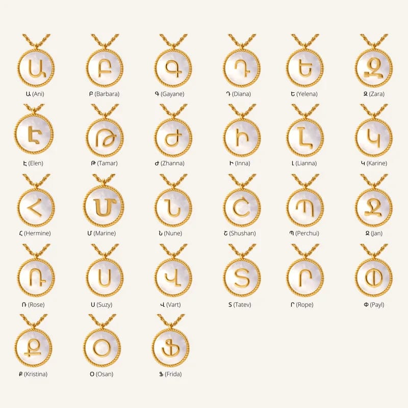 Wholesale Custom Letter Necklace 18k Gold Plated White Mother Of Pearl Initial Alphabet Pendant Necklaces Jewelry For Women Pendant Necklaces