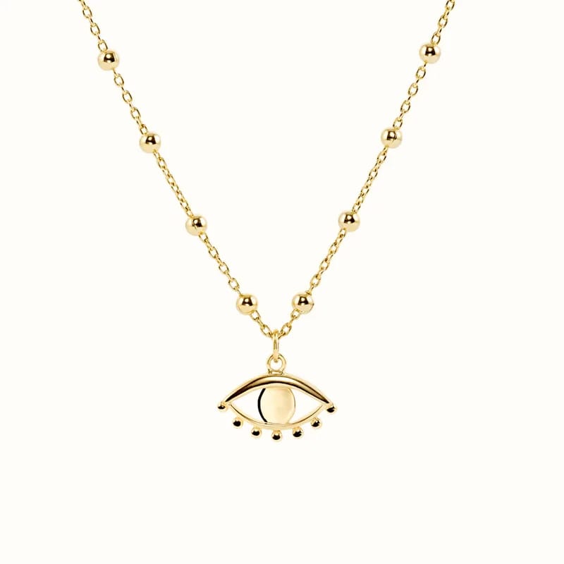 New Arrival Design 925 Sterling Silver 18k Gold Plated Eye Beaded Pendant Necklace Pendant Necklaces