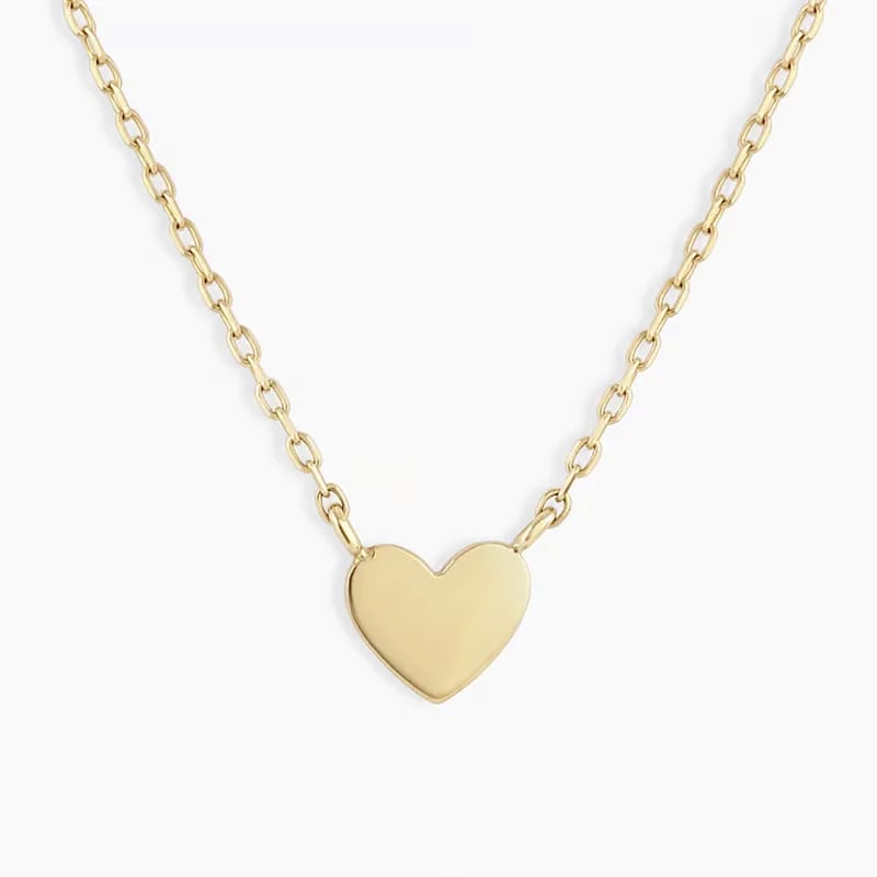 925 Sterling Silver Gold Vermeil Simple Heart Mini Pendant Necklace For Women Pendant Necklaces