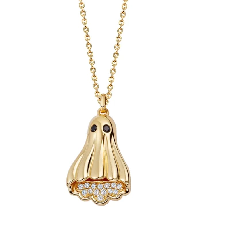 New Trendy 18k Gold Plated Biography Ghost Pendant Necklace For Women And Girls Pendant Necklaces