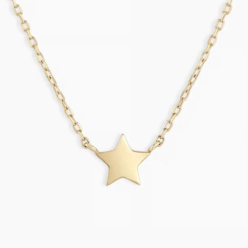 Dainty 925 Sterling Silver Jewelry 14k Gold Plated Star Pendant Necklace For Girls Pendant Necklaces