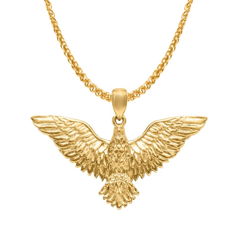 Hip Hop Jewelry 18k Gold Plated Animal Eagle Pendant Necklace Waterproof Stainless Steel Necklace For Men Pendant Necklaces