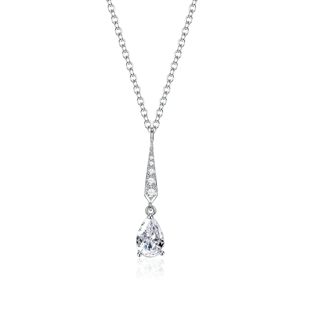 Minimalist Necklace For Women Zircon Drop Pendant Necklace Sterling Silver Necklaces For Women Pendant Necklaces