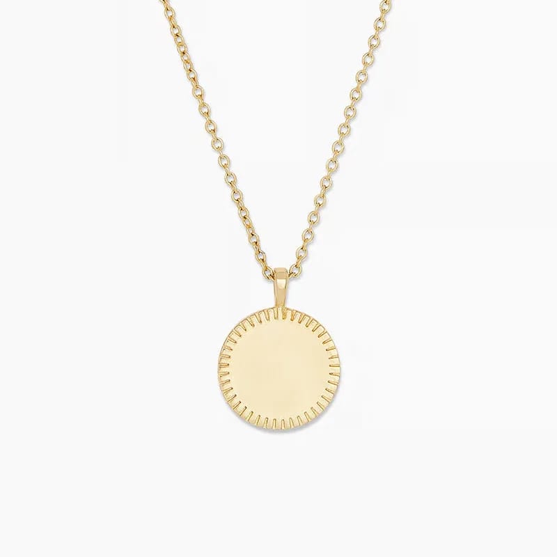 New Design Customize Engraving Initials Or SXS Number 18k Gold Plated Coin Pendant Necklace Pendant Necklaces
