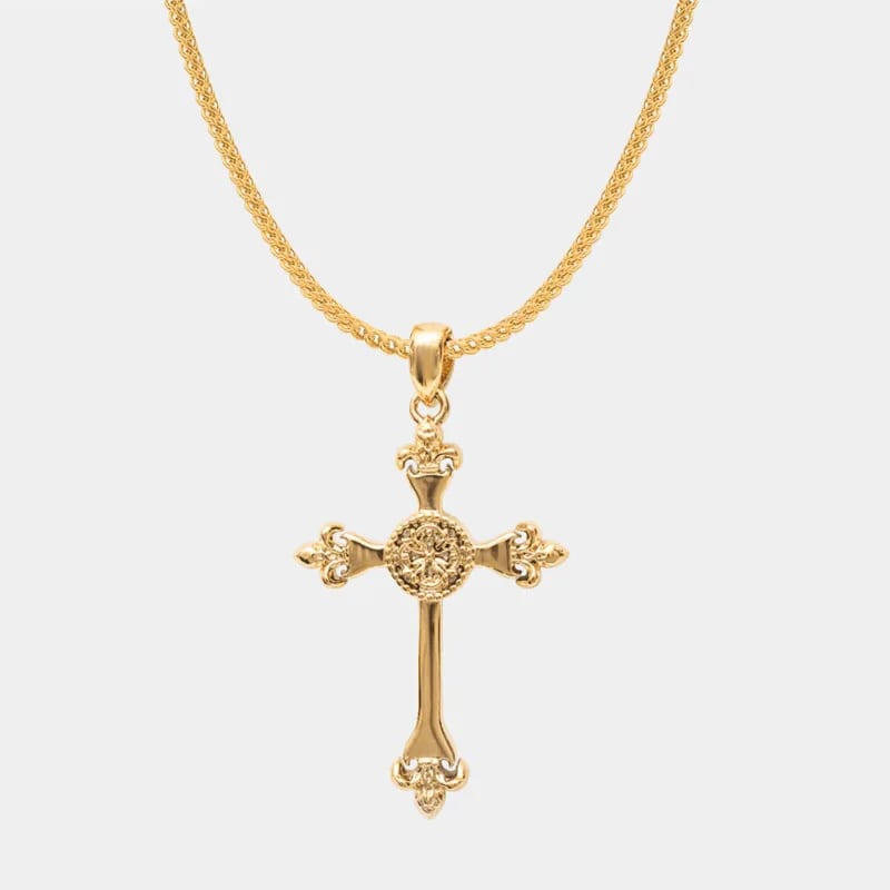 High Quality Jesus Cross Pendant Stainless Steel Fashion Christian Jewelry Gold Plated Men’s Pendant Necklace Cross Necklace