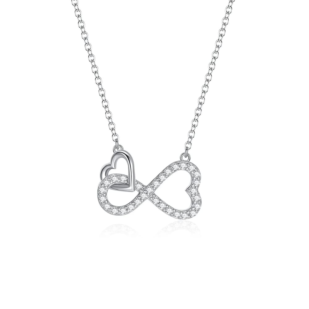 Beautiful Gift For Women Zircon Heart Pendant Necklace Sterling Silver Necklace For Women Pendant Necklaces