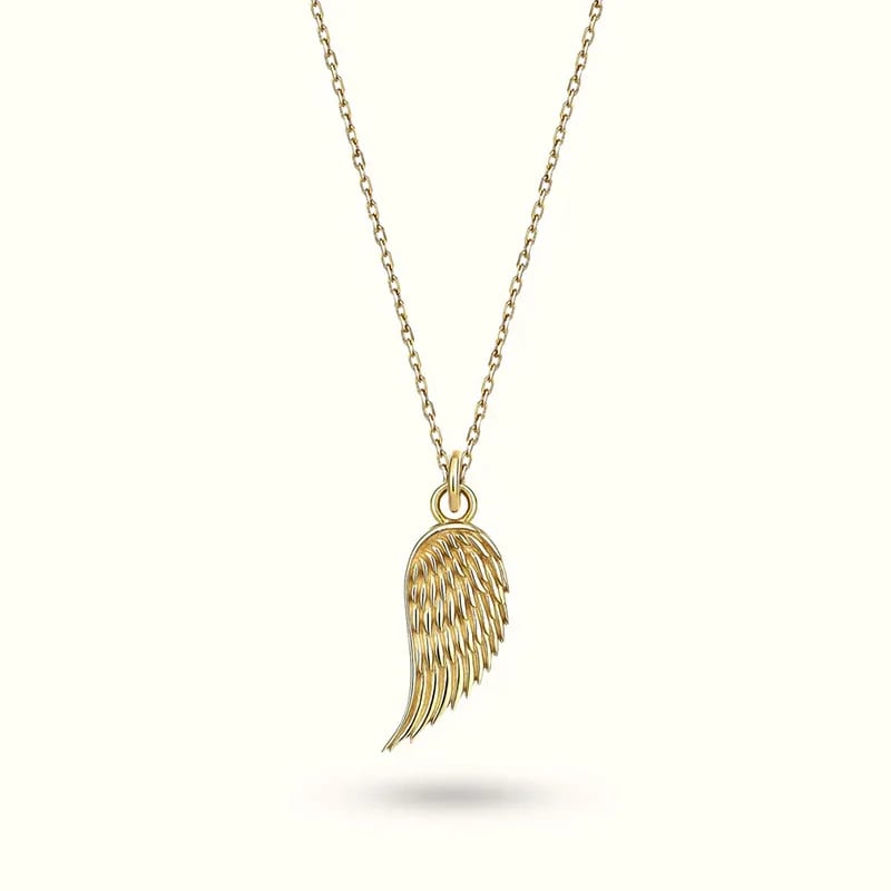 925 Sterling Silver 18k Gold Plated Angel Wing Pendant Necklaces For Women Wholesale Pendant Necklaces