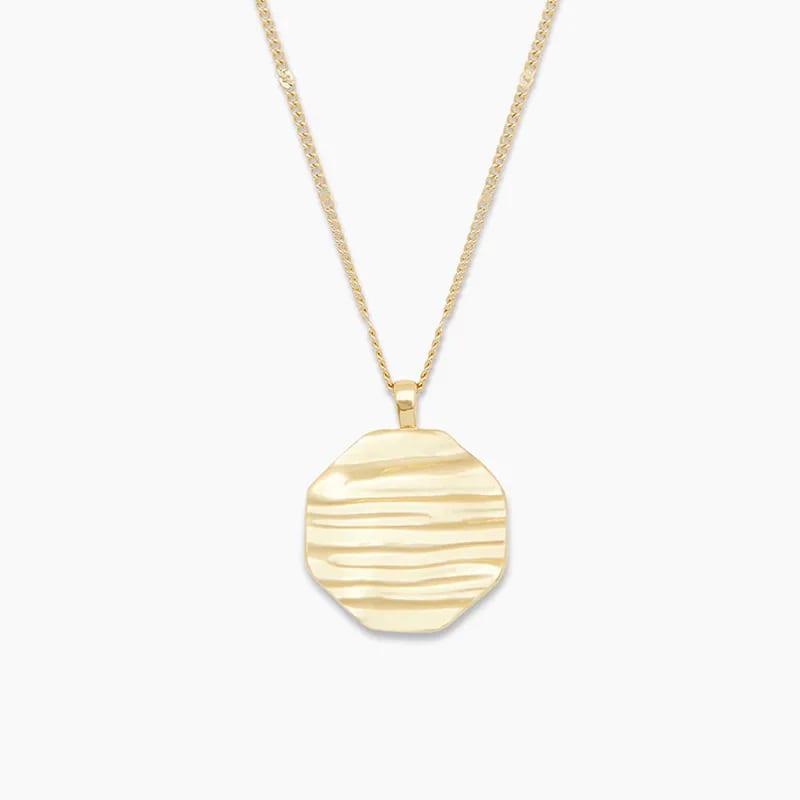 Fashion Dainty Pendant Necklace 925 Sterling Silver 18k Gold Plated Sunset Coin Necklace Pendant Necklaces