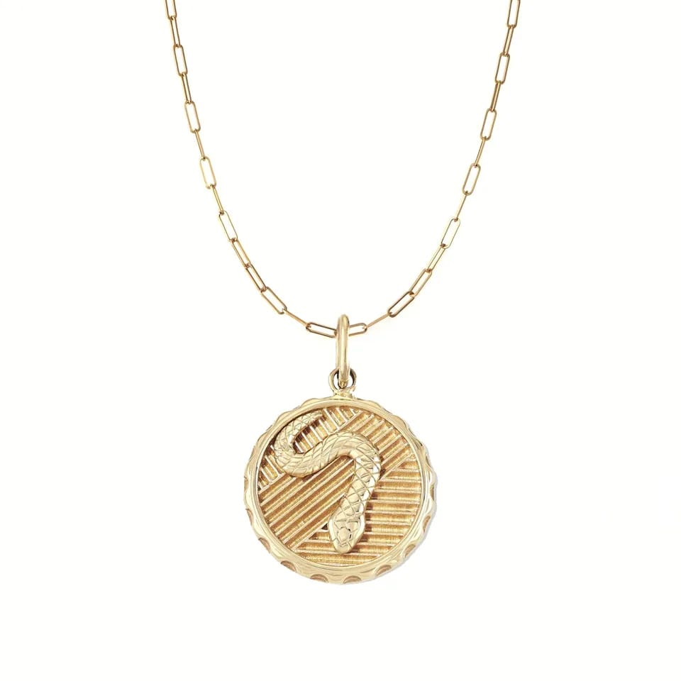 Custom High Quality Necklace Jewelry 18k Women Fashion Jewellery Serpent Snake Coin Charm Pendant Necklace Pendant Necklaces