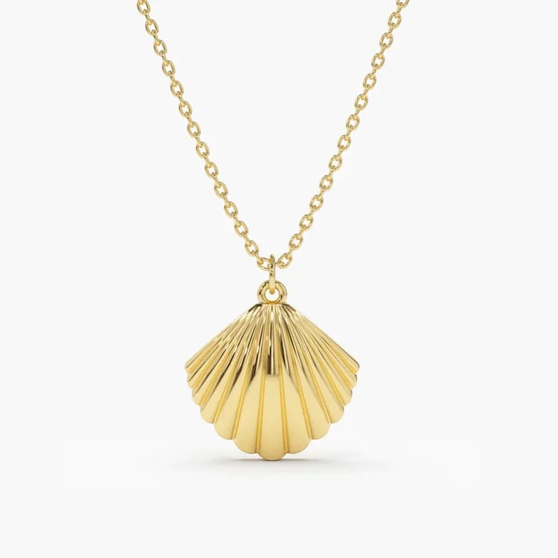 Beach Summer Jewelry Fashion 18k Gold Plated Shell Charm Necklace For Women Pendant Necklaces