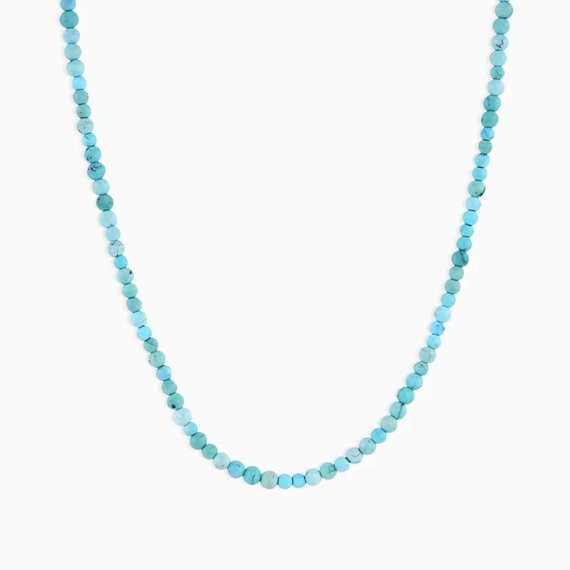 Boho Summer Jewelry Natural Healing Genuine Natural Stone Turquoise Bead Choker Necklace Chokers and Collars
