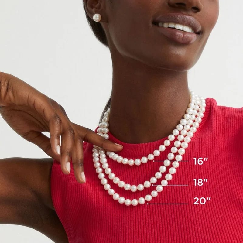 Wholesale High Quality Dainty Pearl Choker Necklace 8mm White Real Freshwater Pearl Necklace For Women Pearl Necklaces