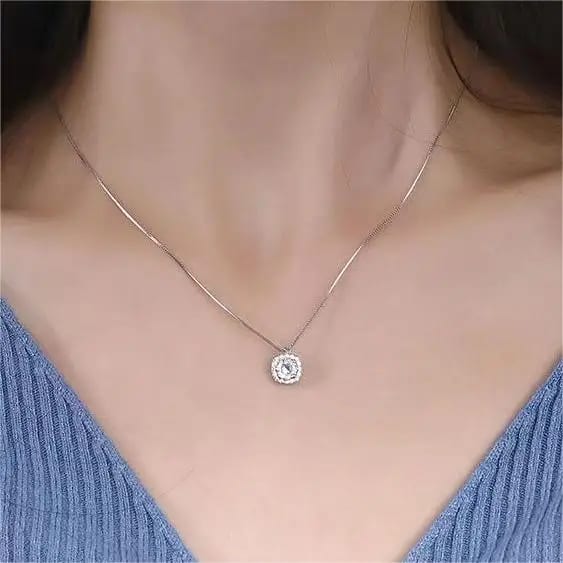 Wholesale Exquisite 925 Sterling Silver Small Cubic Zircon Pendant Necklace Pendant Necklaces