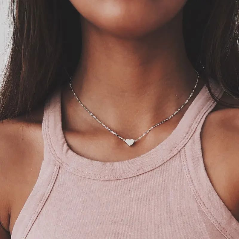 Minimalist Fashion Heart Shaped Pendant Necklace Stainless Steel Women’s Necklace Pendant Necklaces