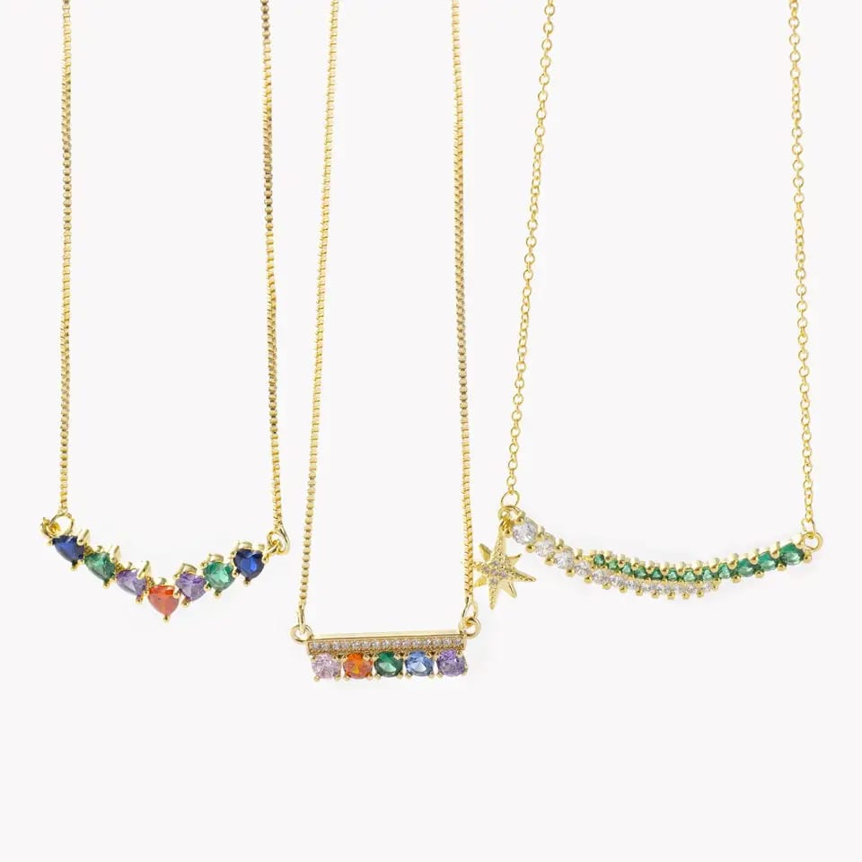 Fashion Natural Stone Necklaces Jewelry For Women S925 Sterling Silver Gold Plated Cz Necklace Girl And Boy Pendant Necklaces