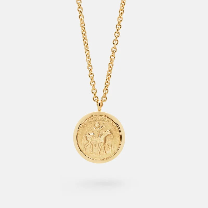 Custom Womens Fashion Necklace Jewelry 18k Gold Plated 925 Silver Coin Pendant Necklace Pendant Necklaces