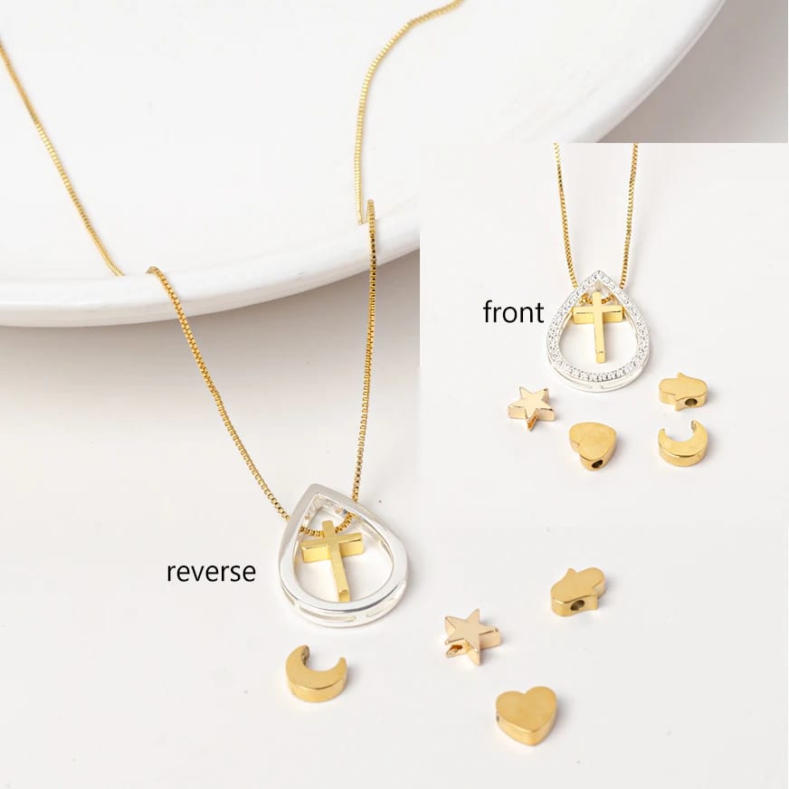 Fashion Diy Water Drop Gold Plated Pendant Necklace Various Charms To Choose From Pendant Necklaces