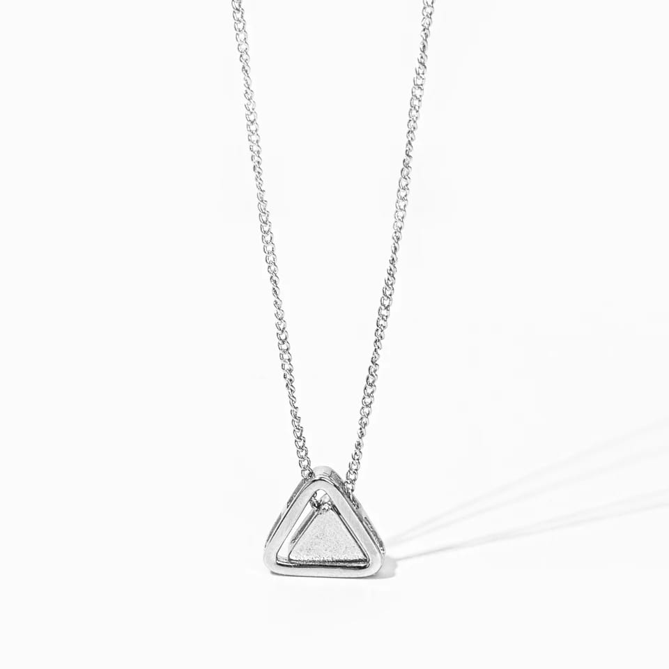 New Arrived High Quality Movable Double Layer Triangle Waterproof Sterling Silver Necklace For Women Pendant Necklaces