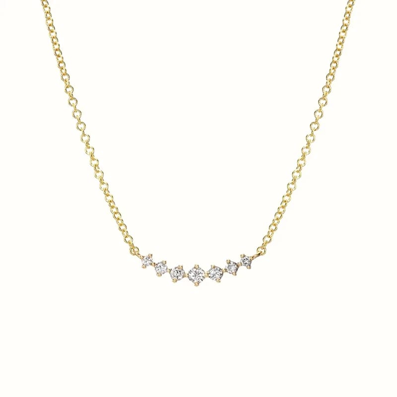 Minimalist Design Diamond Cluster Necklace 925 Silver Dainty Womens Fashion Zircon Necklaces Pendant Necklaces