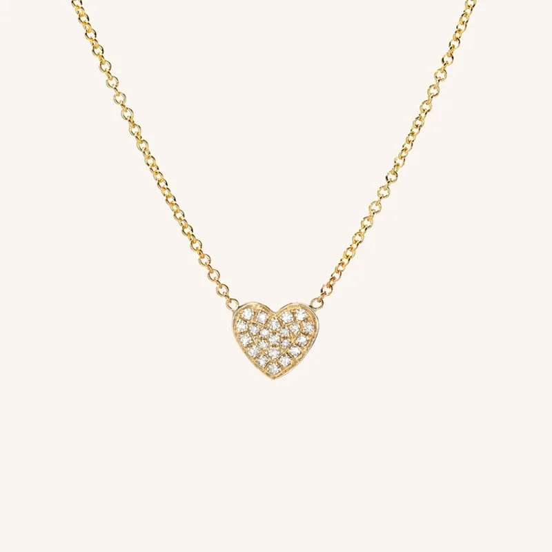 925 Sterling Silver 18k Gold Plated Pave Diamond Heart Necklace Fashion Necklaces For Women Pendant Necklaces