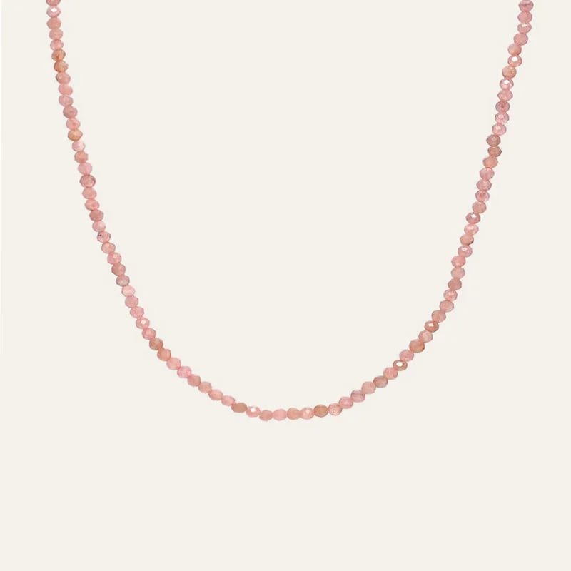 Wholesale Custom 925 Silver 3mm Natural Stone Blue Lapis Pink Rhodochrosite Malachite Turquoise Beaded Gemstone Necklace Pendant Necklaces