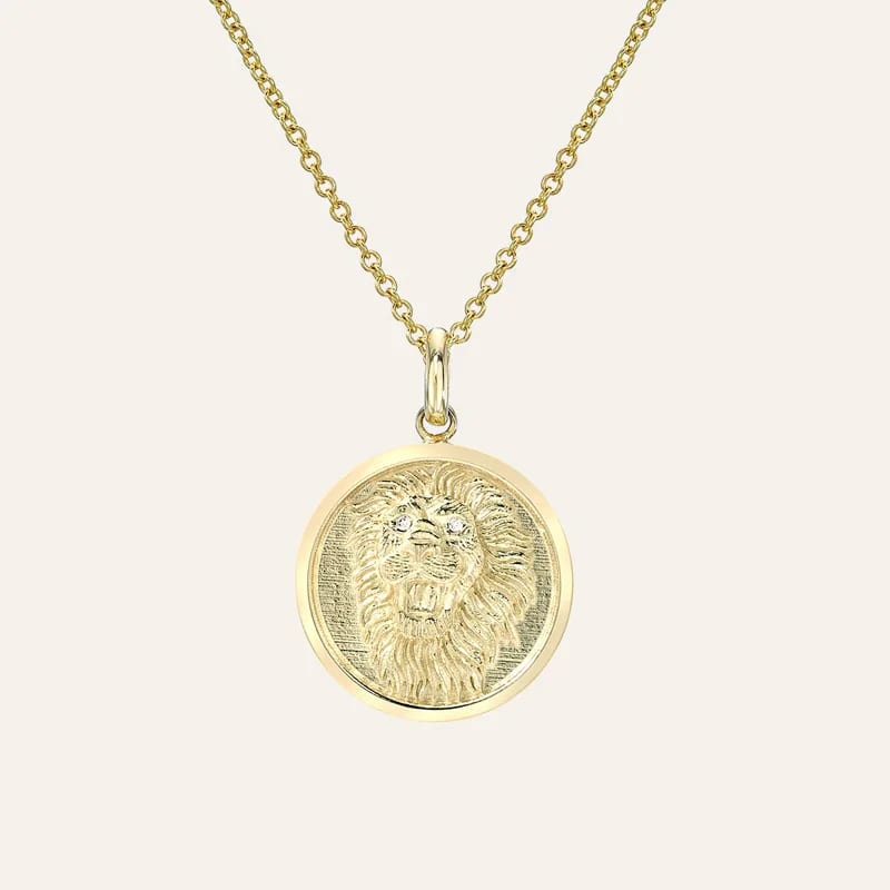 Wholesale Customized 925 Silver 18k Gold Diamond Lion Medallion Necklace Pendant Necklaces