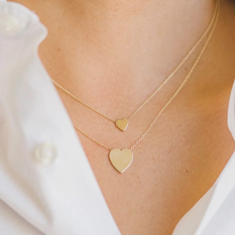 Fashion Fine Jewelry 925 Sterling Silver 18k Gold Plated Love Heart Necklaces-mommy+me Pendant Necklaces