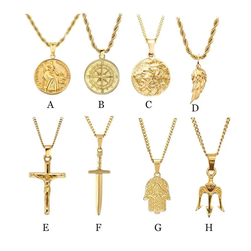 Custom Fashion Fine Jewelry Mens Personalized Hip Hop Necklaces New Popular 18k Gold Plated Stainless Steel Pendant Necklace Pendant Necklaces