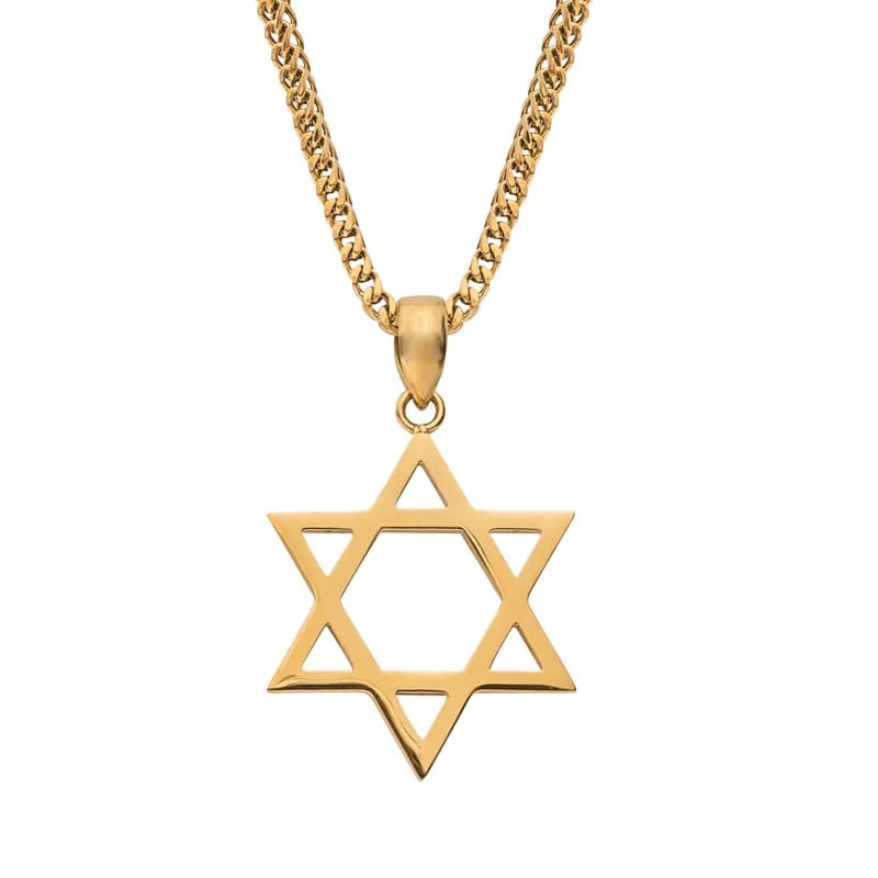 Wholesale Fashion Classic Hip Hop Man Jewelry Star Of David Men Stainless Steel Pendant Necklace Pendant Necklaces