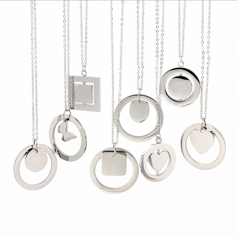High Quality Personalized Stainless Steel Butterfly Heart Design Custom Laser Logo Engraved Blank Name Pendant Necklace Pendant Necklaces
