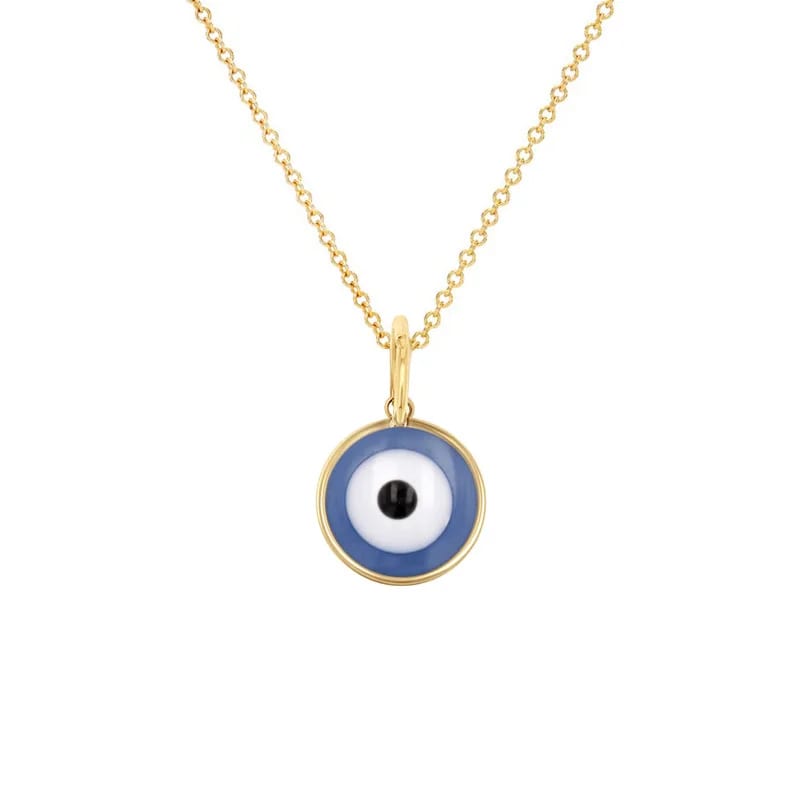 High Quality Delicate Women’s Jewelry 18k Gold Plated Round Enamel Evil Devil Eye Charm Necklace Pendant Necklaces