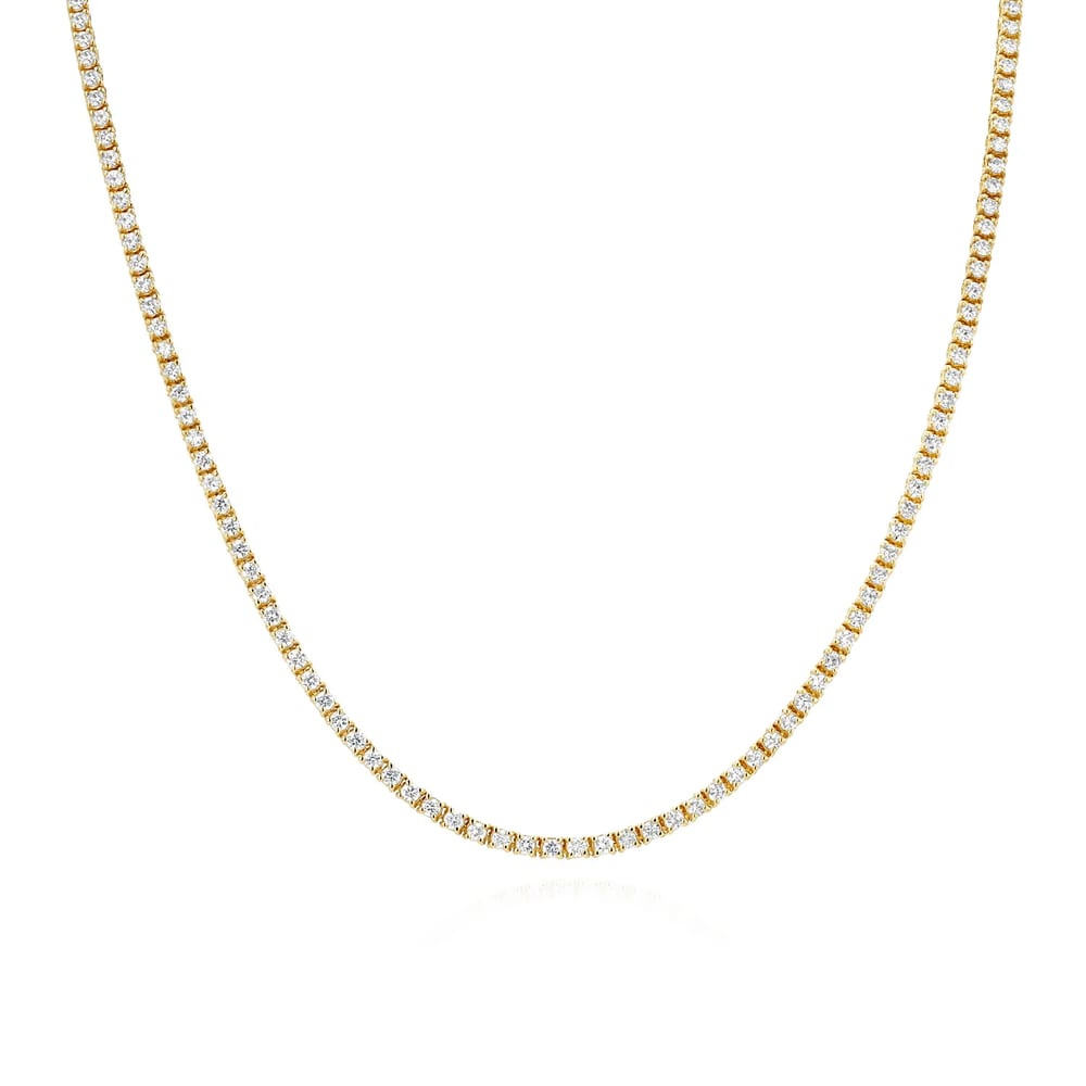 Custom Wholesale Cz Tennis Necklaces 925 Sterling Silver Cubic Zirconia Diamond Tennis Choker Necklace For Women Chokers and Collars