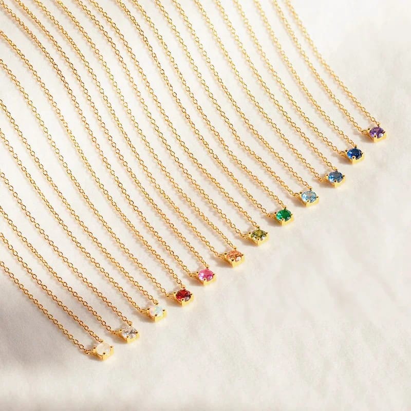 Customized Round Shape 925 Sterling Silver Natural Diamond Pendant Gemstone Birthstone Necklace Pendant Necklaces