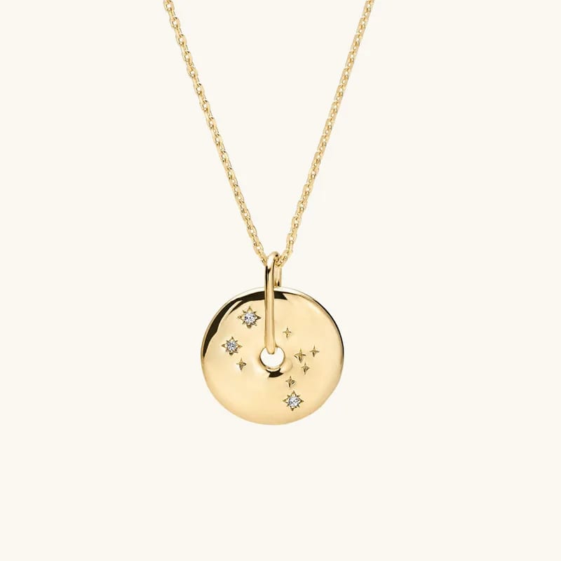 12 Zodiac Sign Horoscope Pendant Necklaces Jewelry 18k Gold Plated 925 Sterling Silver Zircon Astrology Zodiac Necklace Womens Pendant Necklaces