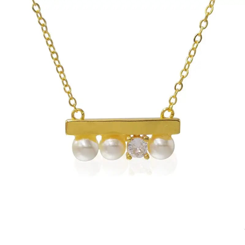 Best Design Hot Seller Pendant Necklace Women’s Gold Plated Brass Freshwater Pearl Necklaces Jewelry For Girl Pendant Necklaces