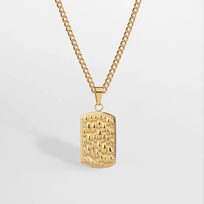 Wholesale Personalized Geometric Pendant Necklace Customized Mens Stainless Steel Gold Plated Hammer Tags Pendant Necklace Pendant Necklaces